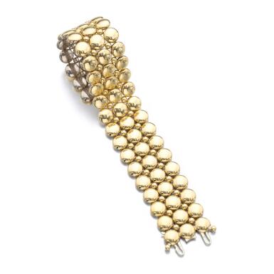 View full screen - View 1 of Lot 70. TWO TONE GOLD BRACELET, 'LA CRÉATION', CARTIER.