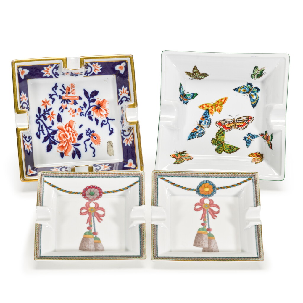 View full screen - View 1 of Lot 1816. Four porcelain ashtrays, including an example by Limoges.
