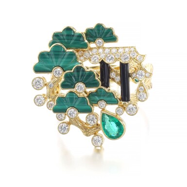 View full screen - View 1 of Lot 1155. Gem set and diamond ring.