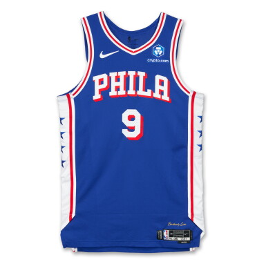 View full screen - View 1 of Lot 53. Kelly Oubre Jr. Philadelphia 76ers 2025-2026 Game Worn Icon Edition Jersey | Double-Double.