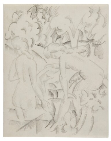 View full screen - View 1 of Lot 305. Drei badende Mädchen (Three Bathing Girls).