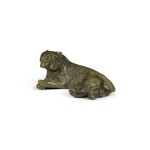A nephrite model of a tiger, Russia or Continental Europe, early 20th century