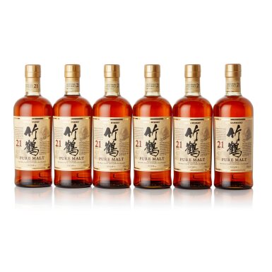 View full screen - View 1 of Lot 1706. 竹鶴 Nikka Taketsuru Pure Malt 21 Year Old 43.0 abv NV (6 BT70).