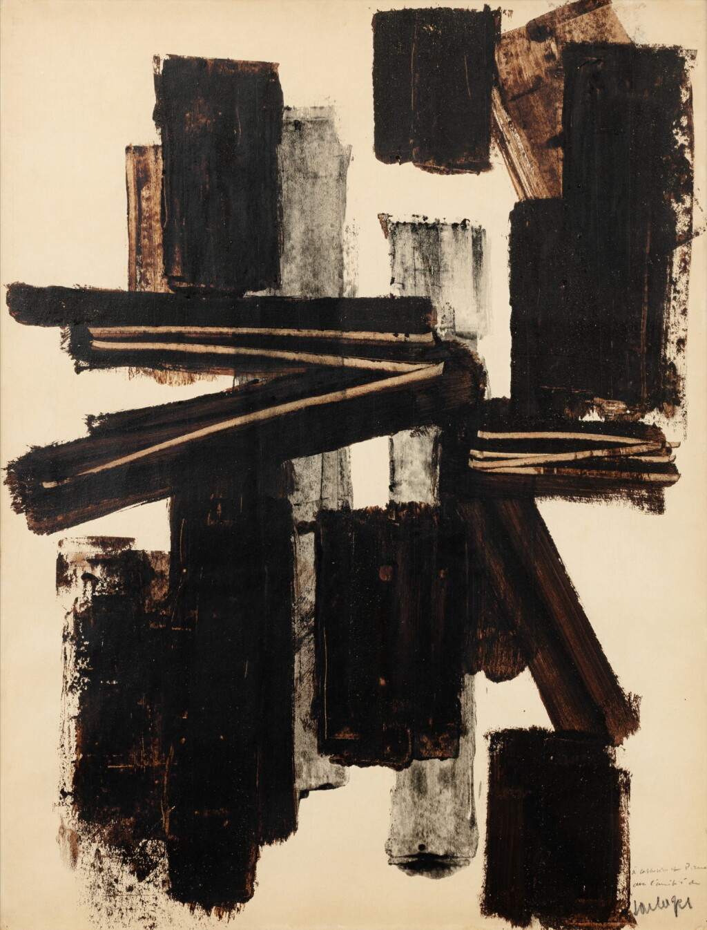 View full screen - View 1 of Lot 5. Brou de noix sur papier, 64 x 49,5 cm, 1950.