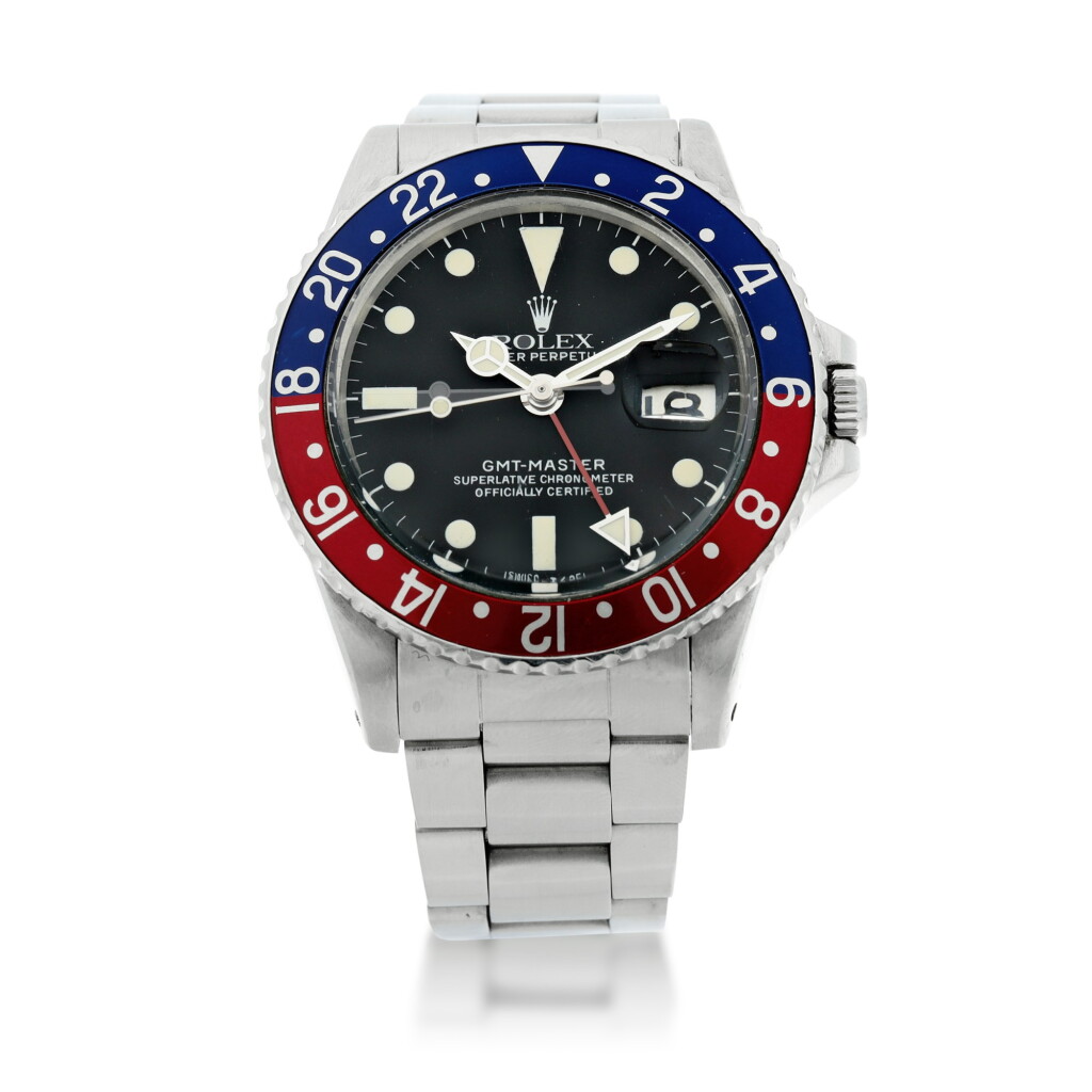 View full screen - View 1 of Lot 42. REFERENCE 1675 GMT-MASTER 'PEPSI' A STAINLESS STEEL AUTOMATIC DUAL TIME WRISTWATCH WITH DATE AND BRACELET, CIRCA 1970.