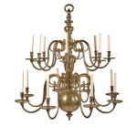A Dutch Baroque Brass Sixteen-Light Chandelier, Early 18th Century