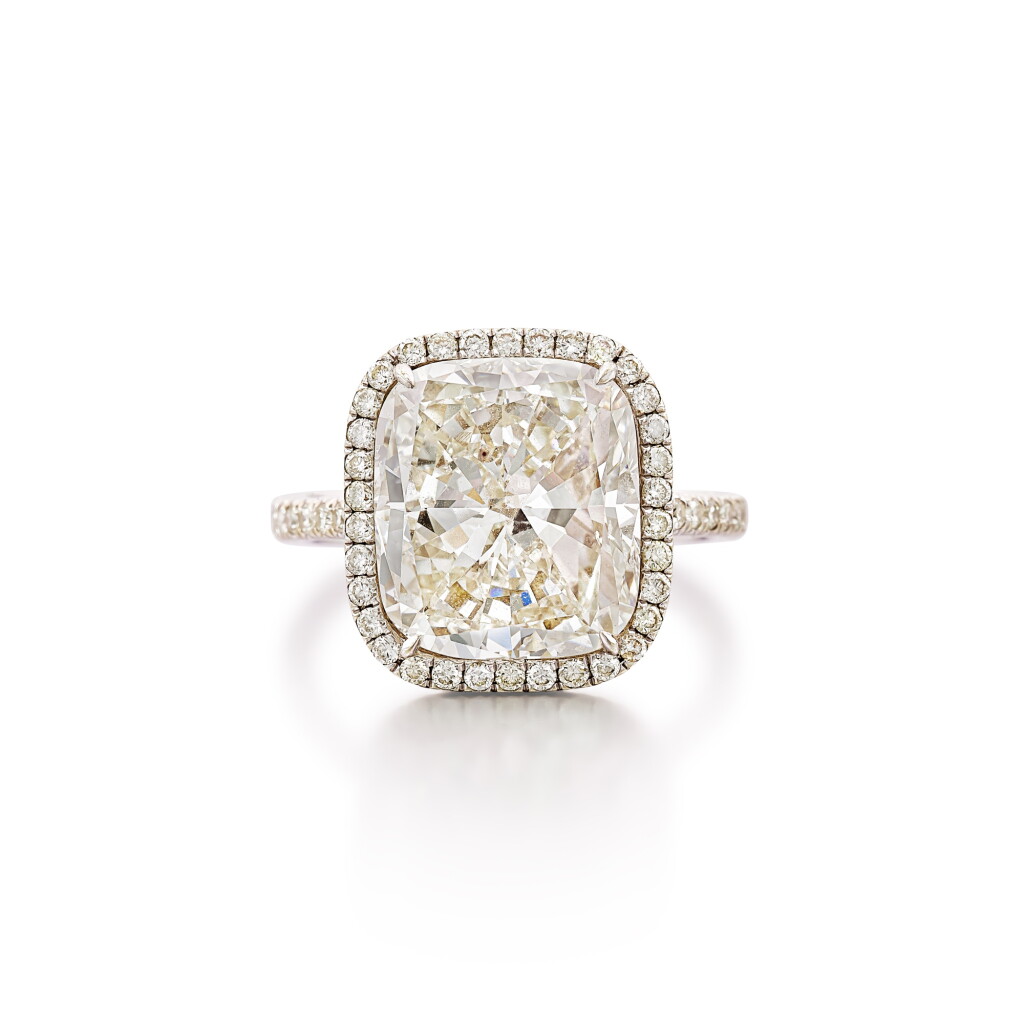 View full screen - View 1 of Lot 2732. Diamond Ring | 8.03克拉 枕形 K色 鑽石 戒指.