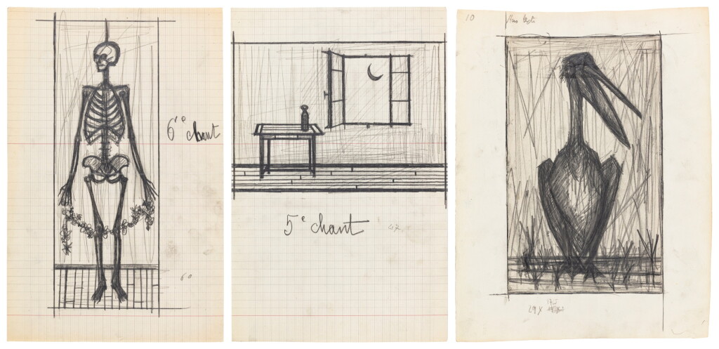 View full screen - View 1 of Lot 121. Les Chants de Maldoror. Les Dix, 1952. Exceptionnel exemplaire enrichi de 29 dessins originaux et 2 pointes sèches signées..