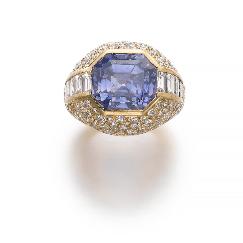 View full screen - View 1 of Lot 111. BULGARI | SAPPHIRE AND DIAMOND RING.