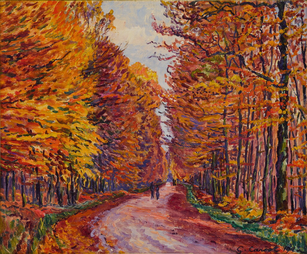 View full screen - View 1 of Lot 92. GUSTAVE CARIOT | GEORGENBORN, LA ROUTE DE WIESBADEN EN FORÊT, AUTOMNE.