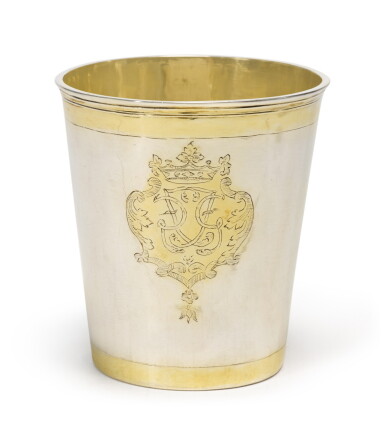 View full screen - View 1 of Lot 8. A North German Parcel-Gilt Silver Beaker, Maker's Mark GC over W, Elbing, Circa 1740.