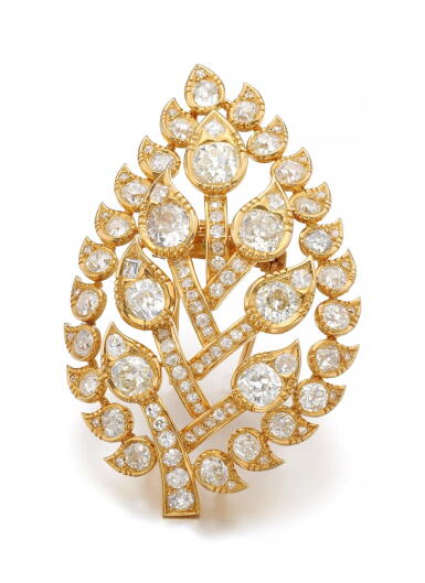 View full screen - View 1 of Lot 5. DIAMOND BROOCH | MONTURE CARTIER, CIRCA 1950.