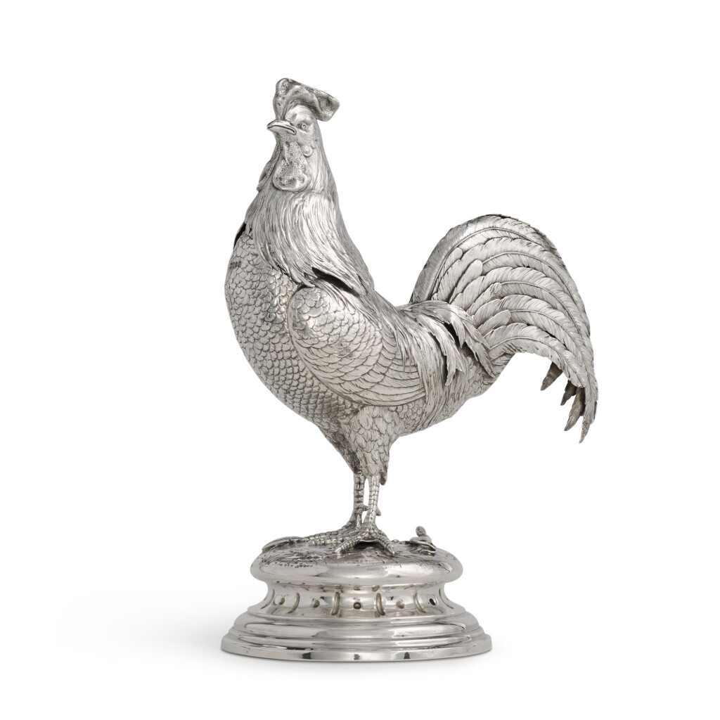 View full screen - View 1 of Lot 87. A large 19th century model of a cockerel, import marks for London 1899.