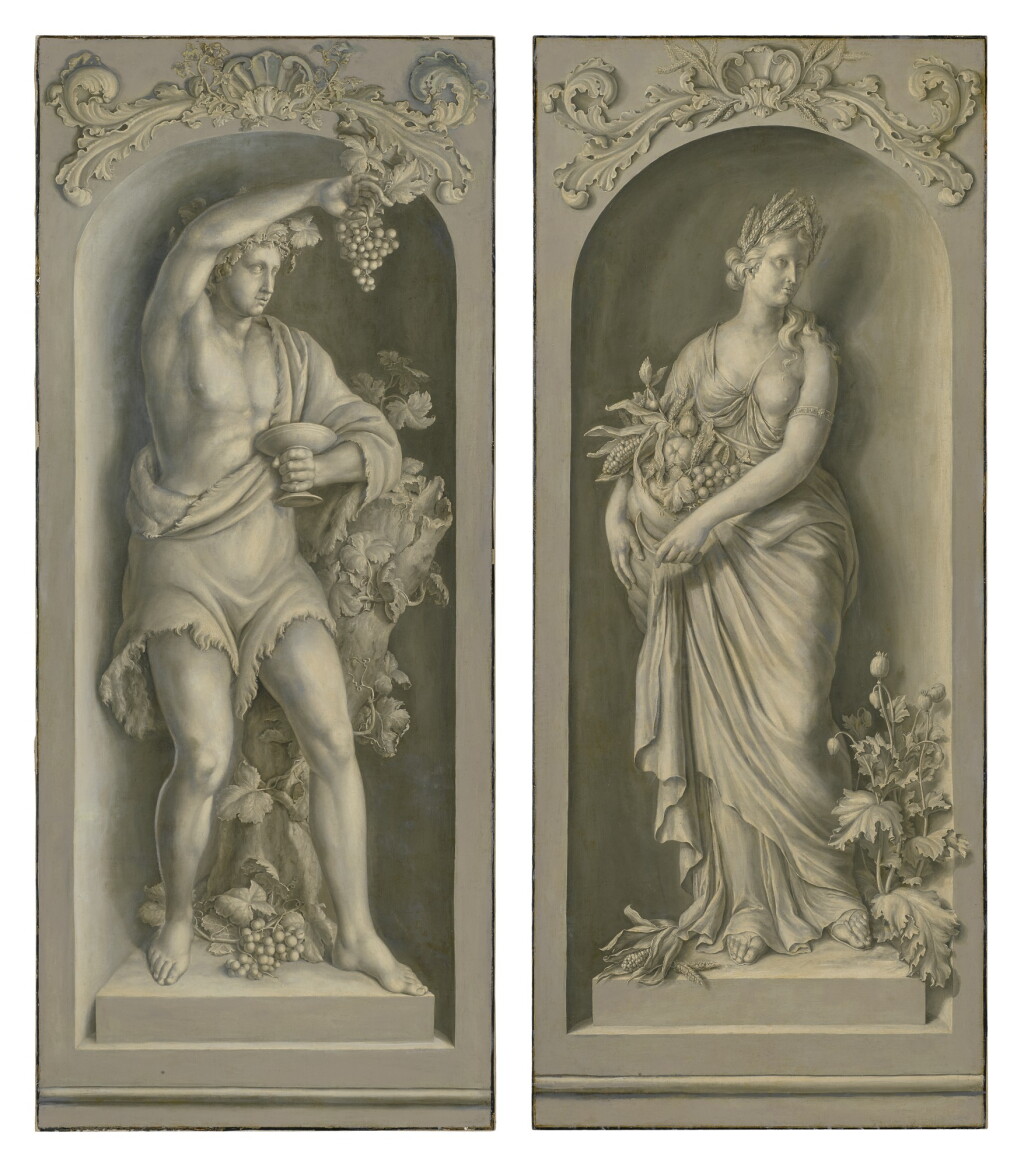View full screen - View 1 of Lot 523. DUTCH SCHOOL, 18TH CENTURY | BACCHUS AND CERES, A PAIR.