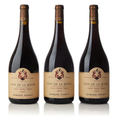 View full screen - View 1 of Lot 581. Clos de la Roche, Cuvée Vieilles Vignes 2010 and 2011 Domaine Ponsot (3 MAG).