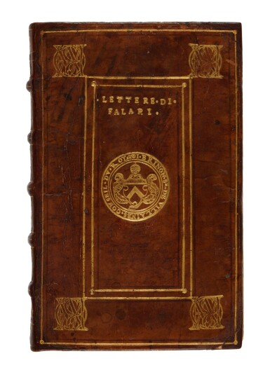 View full screen - View 1 of Lot 69. Phalaris, Le lettere, Venice, 1545, Parisian armorial calf binding for Jean II Brinon.