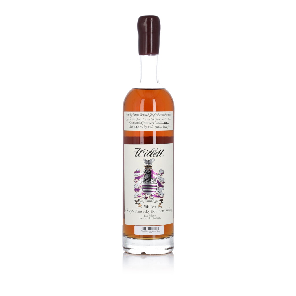 View full screen - View 1 of Lot 444. Willett Family Estate Single Barrel Bourbon 9 Year Old #182 121.8 Proof NV (1 BT 75cl).