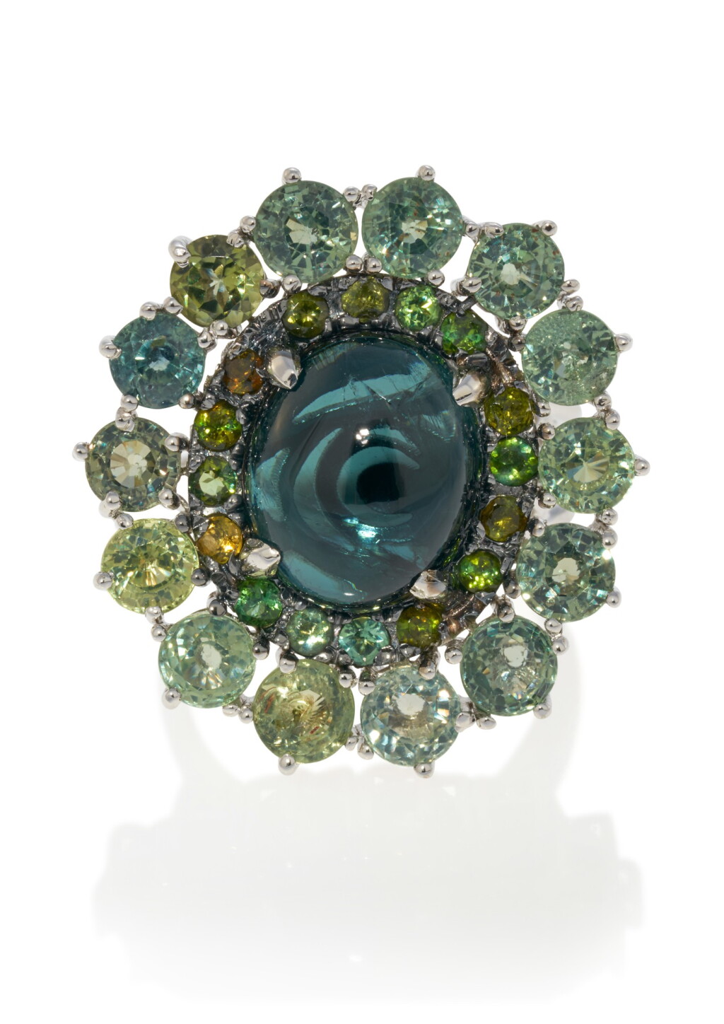 View full screen - View 1 of Lot 27. Tourmaline and sapphire ring.