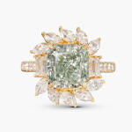 Fancy Intense Green Diamond and Diamond Ring | 5.23克拉 濃彩綠色鑽石 配 鑽石 戒指