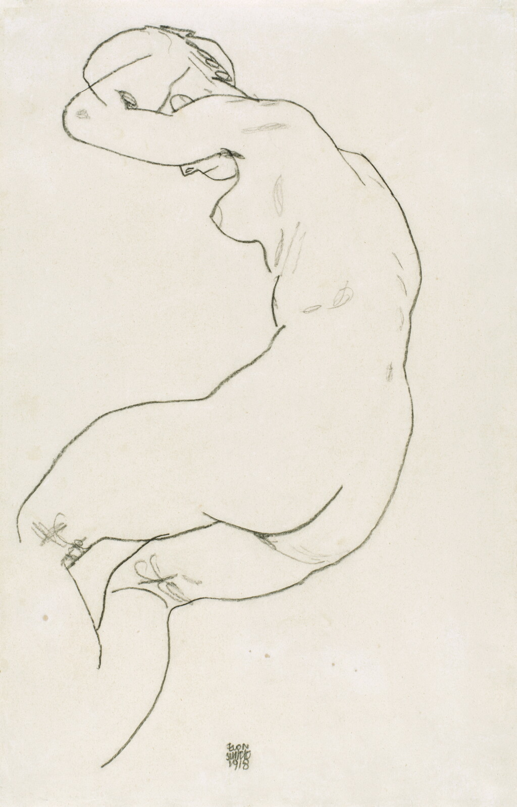 View full screen - View 1 of Lot 344. Gebeugter Frauenakt (Female Nude, Bending Over).
