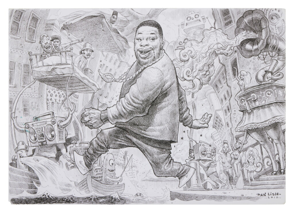 View full screen - View 1 of Lot 60. "Biz Markie" original illustration by Dan Lish, 2016.