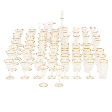 View full screen - View 1 of Lot 79. AN EXTENSIVE SAINT-LOUIS CUT, ETCHED AND GILT PART TABLE SERVICE, 20TH CENTURY.