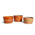 Three Large Chinese Export 'Faux Bois' Basins, 19th/20th Century | 十九/二十世紀 粉彩仿木紋大盆三件