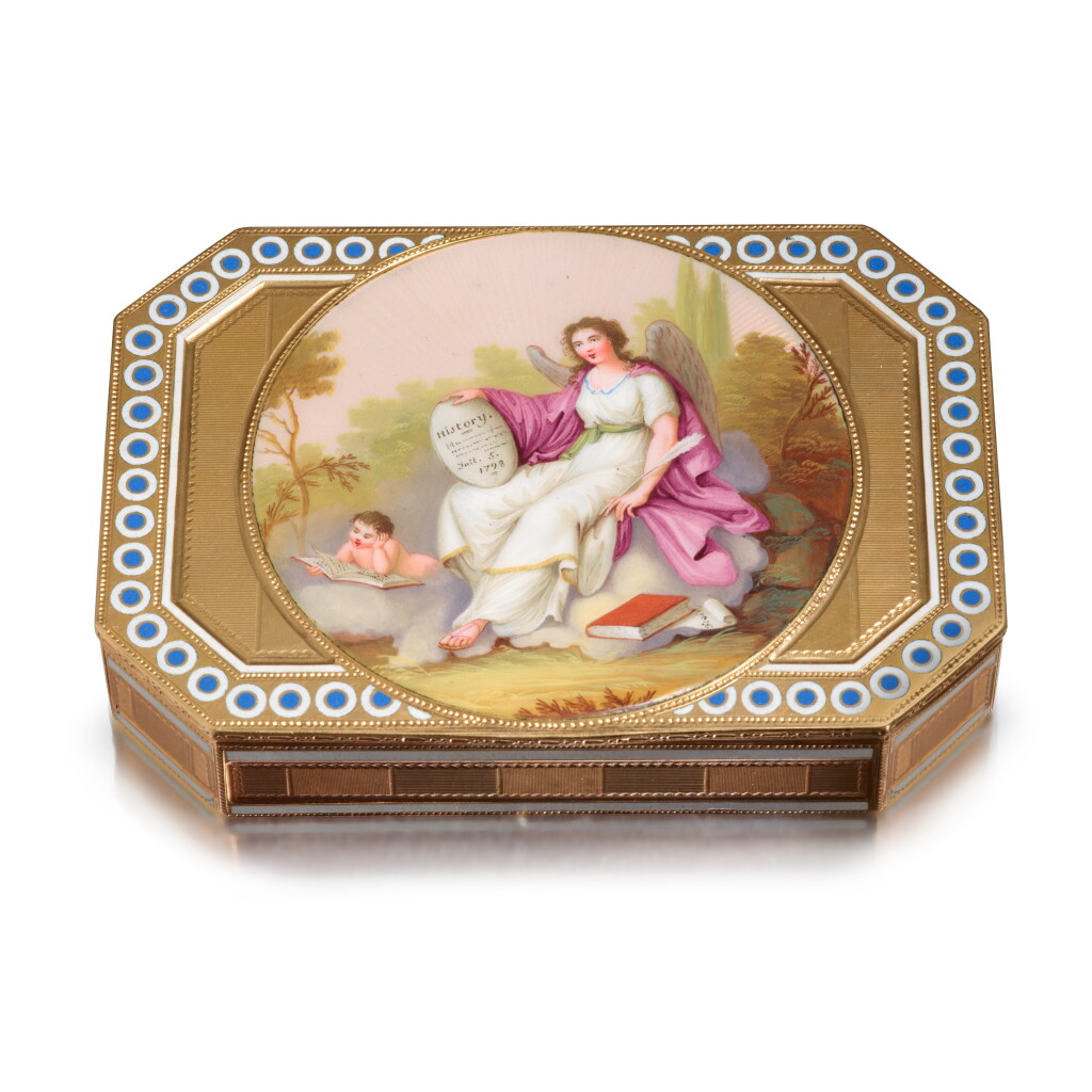 View full screen - View 1 of Lot 463. A Gold and Enamel Snuff Box, Frères Jordan, Berlin, 1798.
