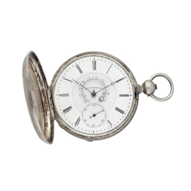 View full screen - View 1 of Lot 112. A silver hunting cased watch with mercury thermometer circa 1860.