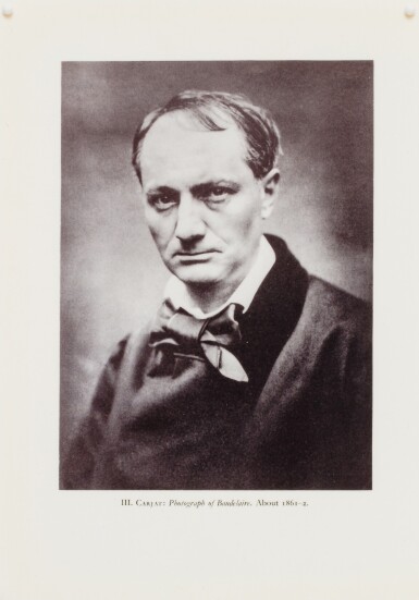 View full screen - View 1 of Lot 90. Charles Baudelaire ; Itinerary Based on the Footnotes from Baudelaire's Review of the Salon of 1846, p. 54 ; Photograph of Charles Baudelaire (Three works).