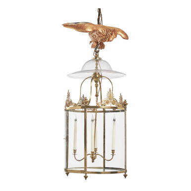 View full screen - View 1 of Lot 247. A LARGE REGENCY BRASS CIRCULAR HALL LANTERN, CIRCA 1820.