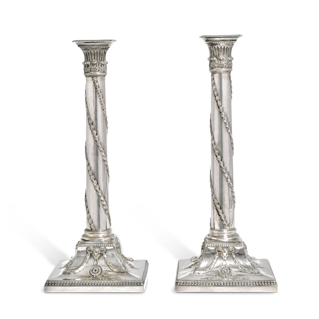 View full screen - View 1 of Lot 50. A pair of George III silver candlesticks, John Carter, London, 1774.