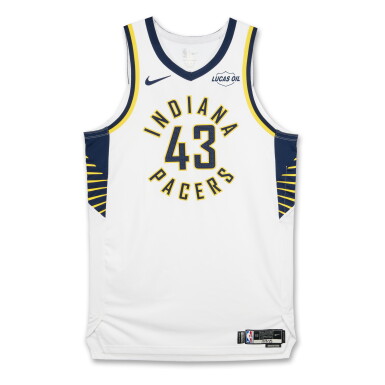 View full screen - View 1 of Lot 17. Pascal Siakam Indiana Pacers 2025-2026 Game Worn Association Edition Jersey | Double-Double.