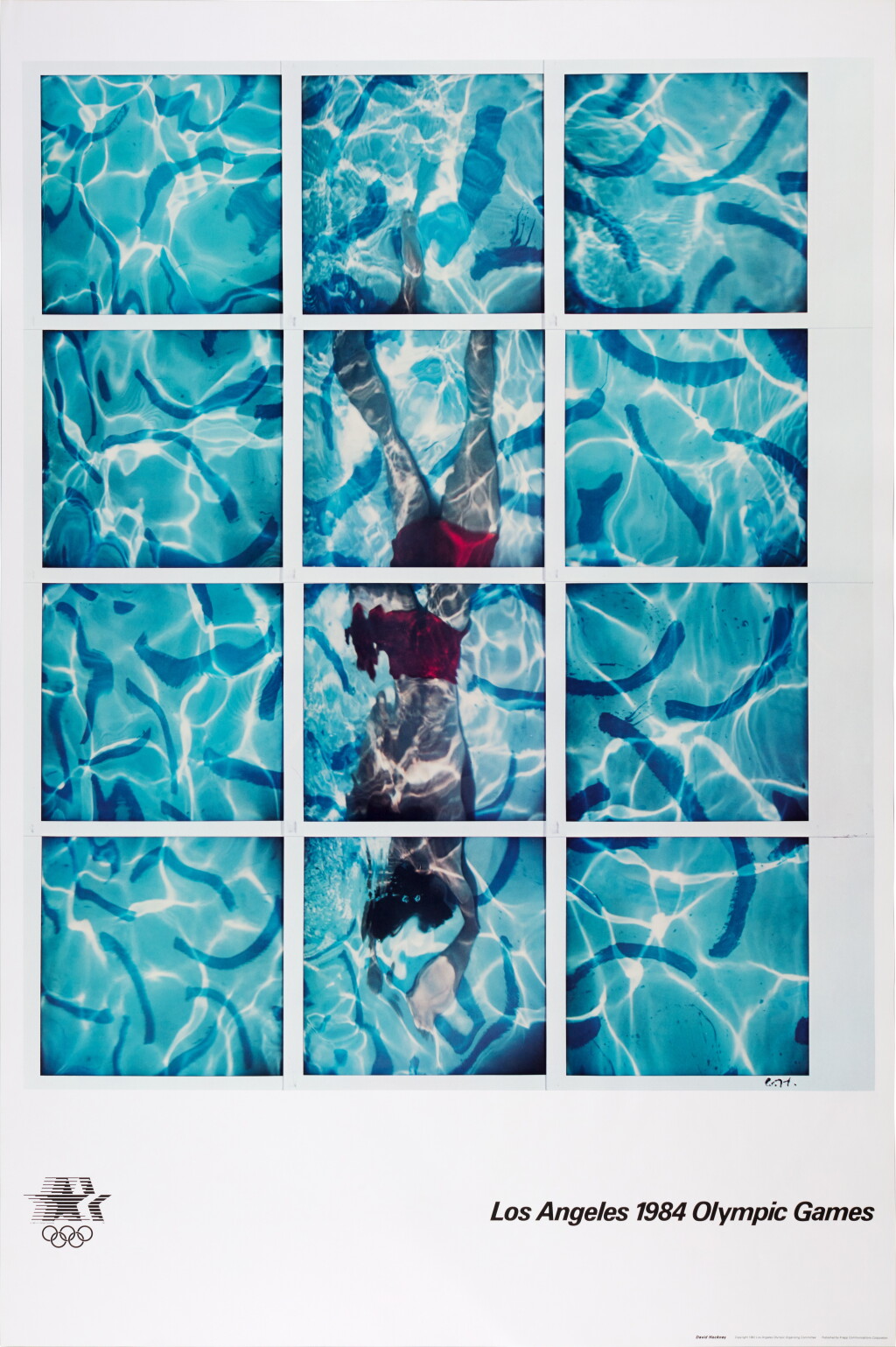 View full screen - View 1 of Lot 112. Swimming Pool Poster for Los Angeles 1984 Olympic Games.