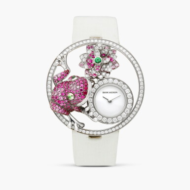 View full screen - View 1 of Lot 2519. Ajourée Grenouille, Reference WA017303 | A white gold, pink sapphire, ruby, tsavorite and diamond-set wristwatch, Circa 2012.
