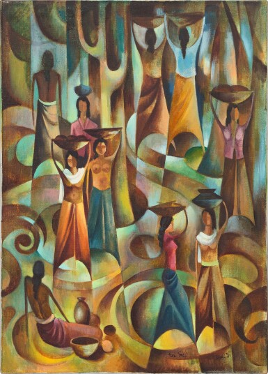 View full screen - View 1 of Lot 2008. Han Snel 漢·斯尼奧 | Market Scene, Bali 巴厘市場景象.