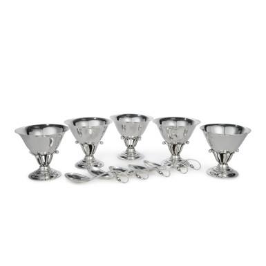 View full screen - View 1 of Lot 344. Five Danish Silver Bowls, No. 17A, Georg Jensen Silversmithy, Copenhagen, 20th Century.