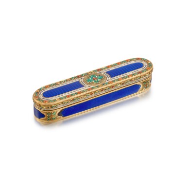View full screen - View 1 of Lot 419. A gold and enamel toothpick case, Pierre-Denis Haort, Paris, 1777/1778.