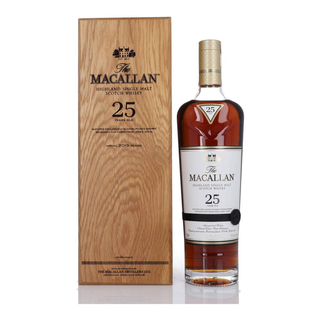 View full screen - View 1 of Lot 3. The Macallan 25 Year Old Sherry Oak 43.0 abv NV (1 BT 75cl).
