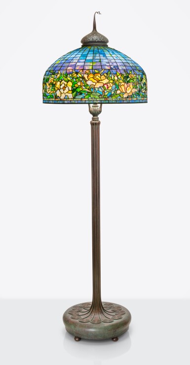 View full screen - View 1 of Lot 174. "Peony Border" Floor Lamp.