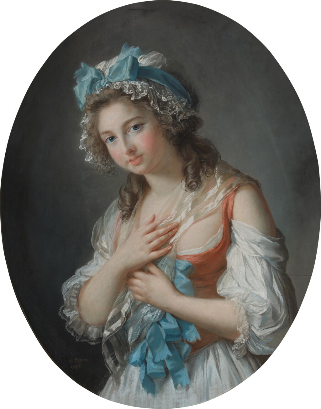 View full screen - View 1 of Lot 19. Portrait of the Duchesse de Guiche, née Louise Françoise Gabrielle Aglaé de Polignac.