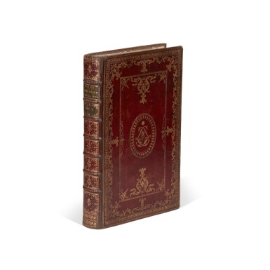 View full screen - View 1 of Lot 270. Book box | A large book-style case made out of a book binding, French, early eighteenth century, or later.