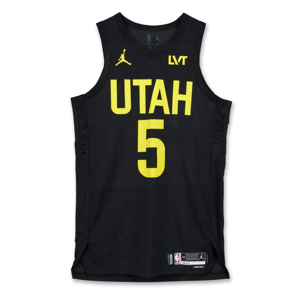 View full screen - View 1 of Lot 160. Cody Williams Utah Jazz 2024-2025 Game Worn Statement Edition Jersey | 2nd Career Game .