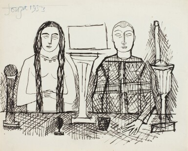 View full screen - View 1 of Lot 309. Untitled (Study for Mystic Repast).