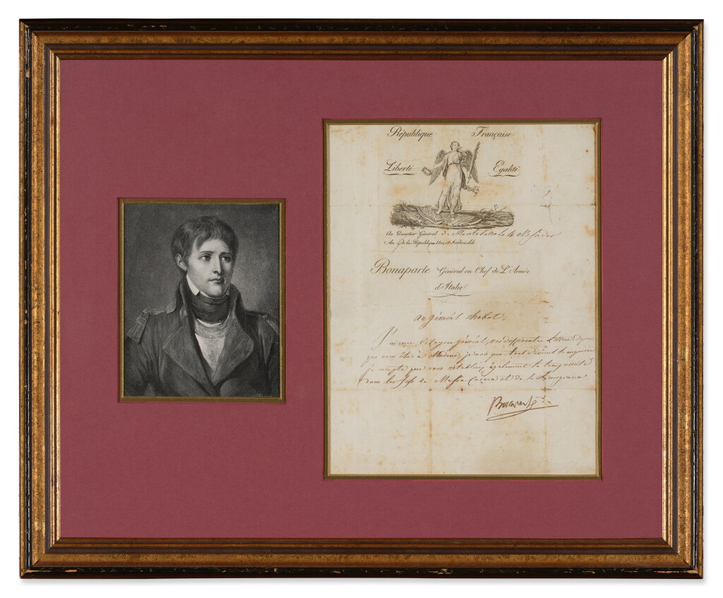 View full screen - View 1 of Lot 183. Napoloeon Bonaparte | Writing as Commander in Chief of the Army of Italy during the War of the Second Coalition.