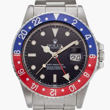View full screen - View 1 of Lot 342. Rolex Steel GMT Ref 16750 "Pepsi" on bracelet Serial 8521914.