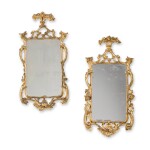 A pair of George III carved giltwood wall mirrors, third quarter 18th century