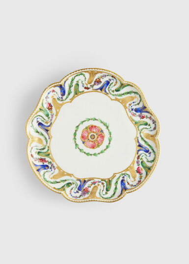 View full screen - View 1 of Lot 625. A Sèvres Porcelain Footed Tray (Soucoupe à pied) from the Marquis de Dufort's Ambassadorial Service, circa 1766.