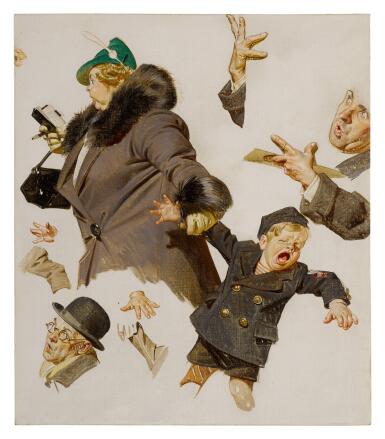 View full screen - View 1 of Lot 53. JOSEPH CHRISTIAN LEYENDECKER | STUDY FOR 'TWAS THE NIGHT BEFORE CHRISTMAS'.