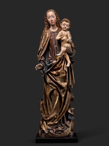View full screen - View 1 of Lot 4. Virgin and Child Standing on a Crescent Moon.